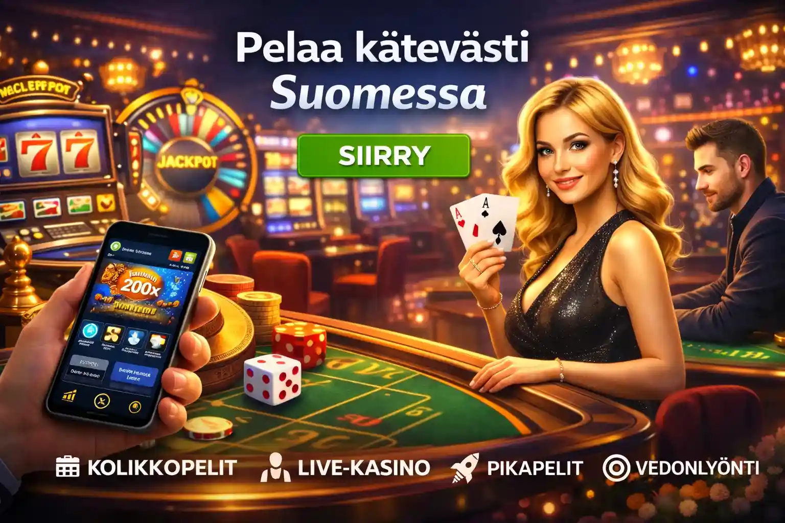Live-kasino etusivu Blonde jakaja korttien kanssa, mobiilikasino ja kolikkopelit suomalaisessa kasinoympäristössä